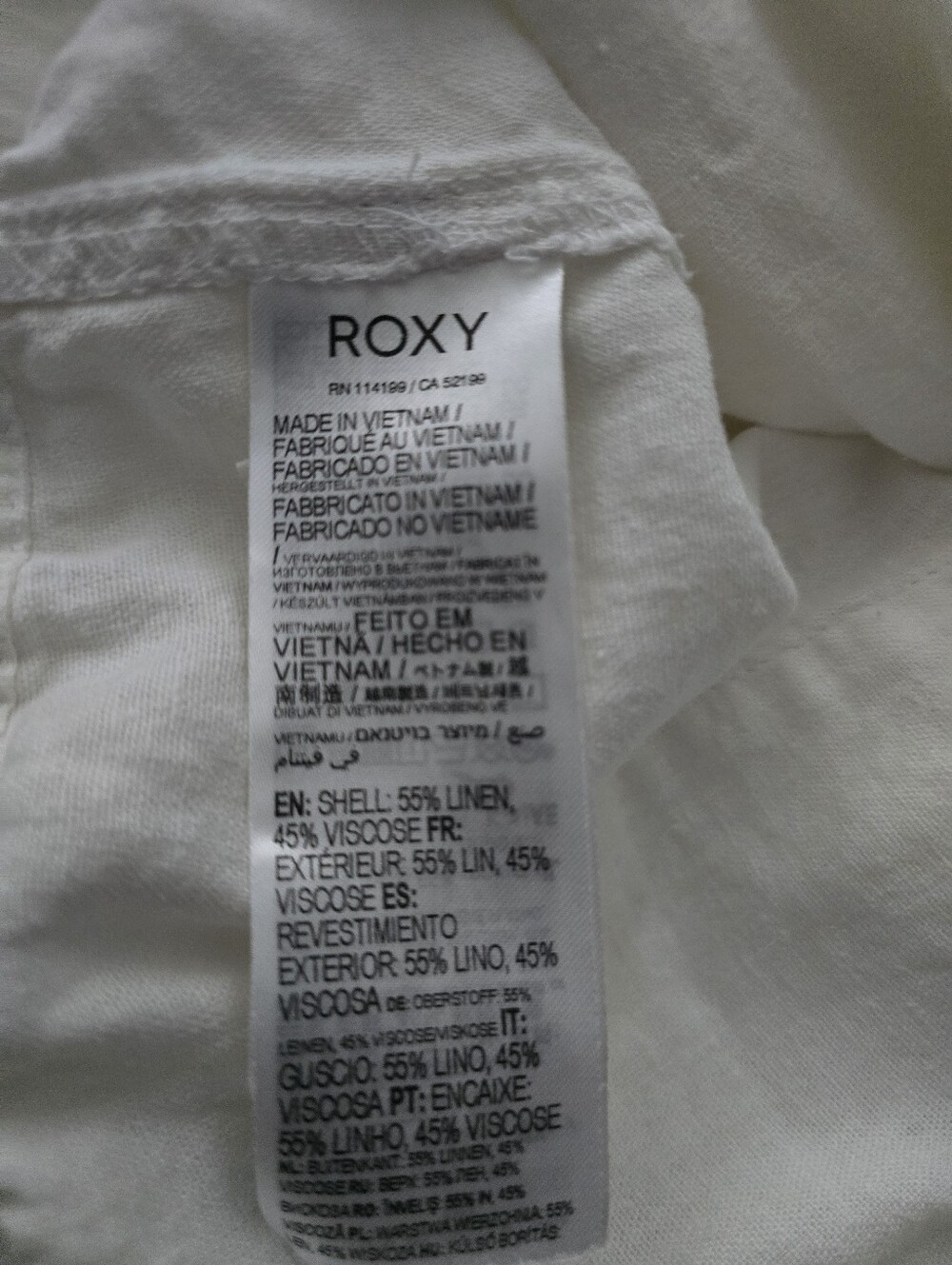 Roxy White Wide Leg Beach Pants 25”Long - Picture 5 of 5